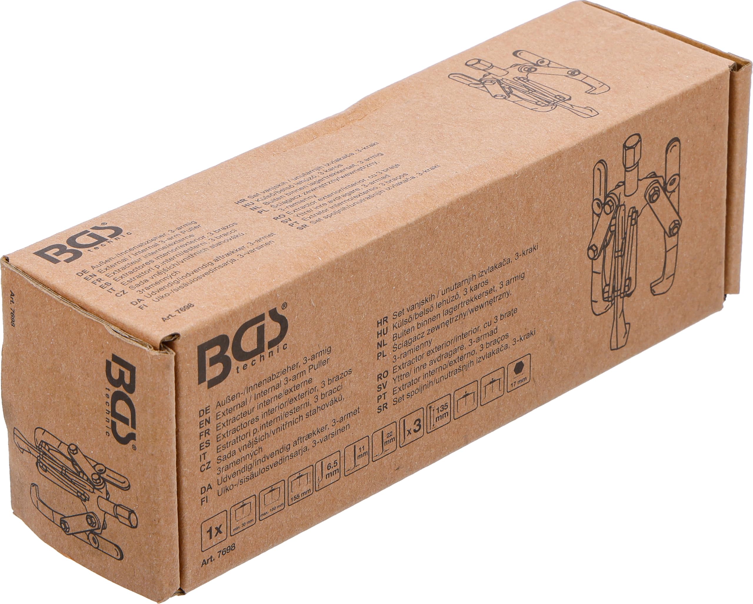 BGS 7698 | Extractores interior/exterior, 3 brazos | 30 - 150 mm