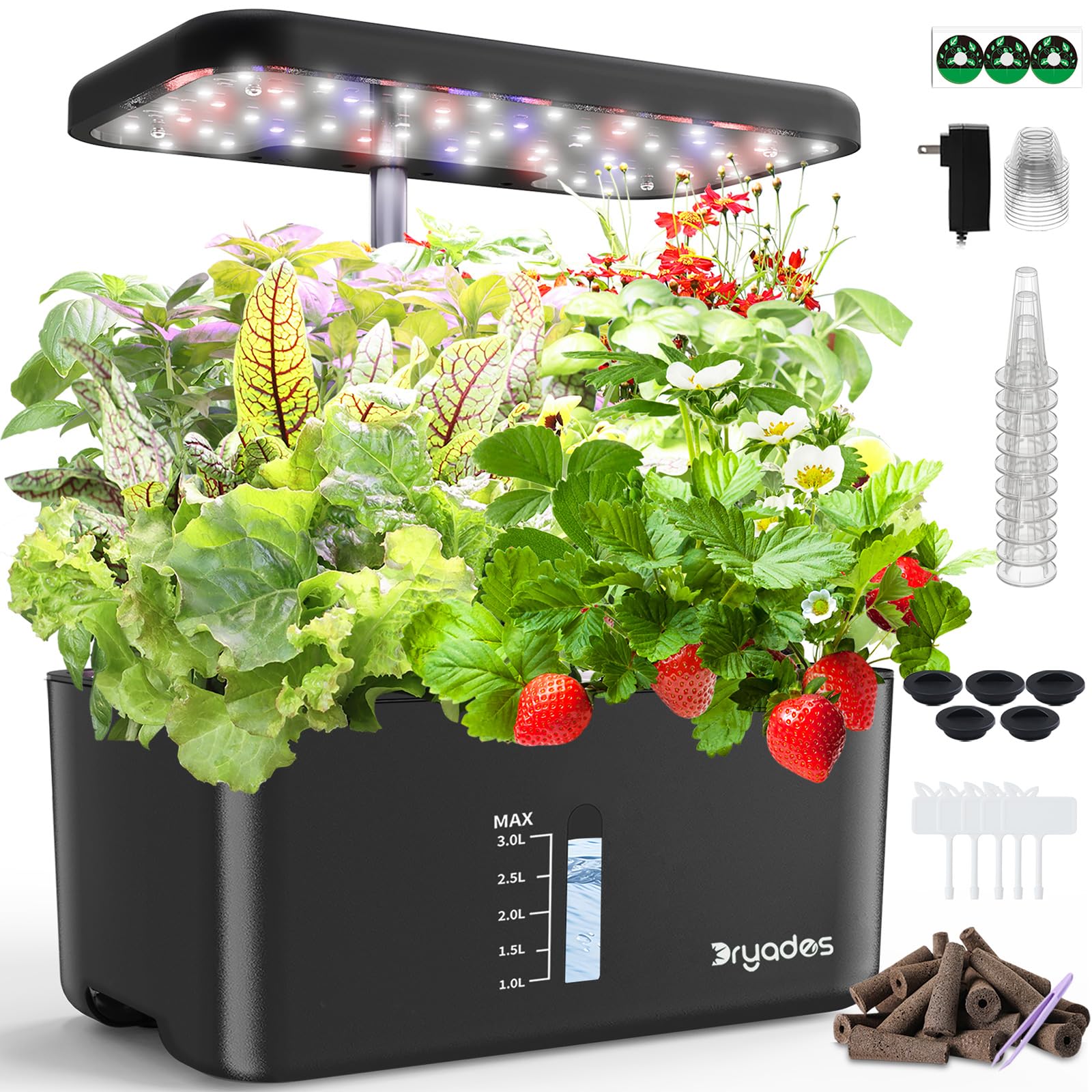 LED水耕栽培キット　観葉植物　水耕栽培　初心者　インテリア　スターターセット Amazon.co.jp: 水耕栽培キット 室内用 LED育成ライト付き 家庭菜園