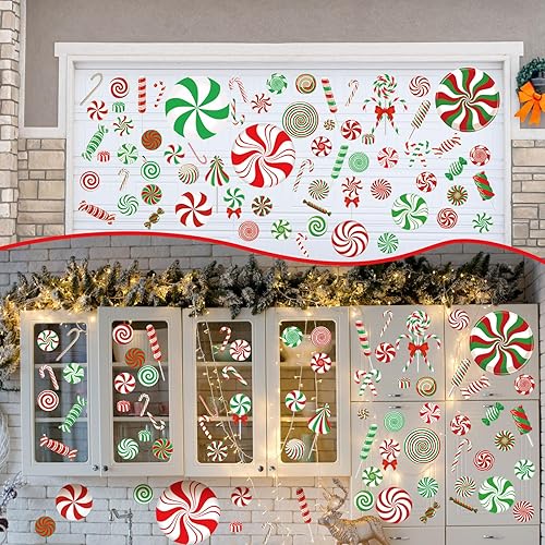 Miniatura 7 de 4 hojas de calcomanías de pared de Navidad, calcomanías de decoración de Navidad, decoraciones de Navidad extraíbles, decoración interior del hogar