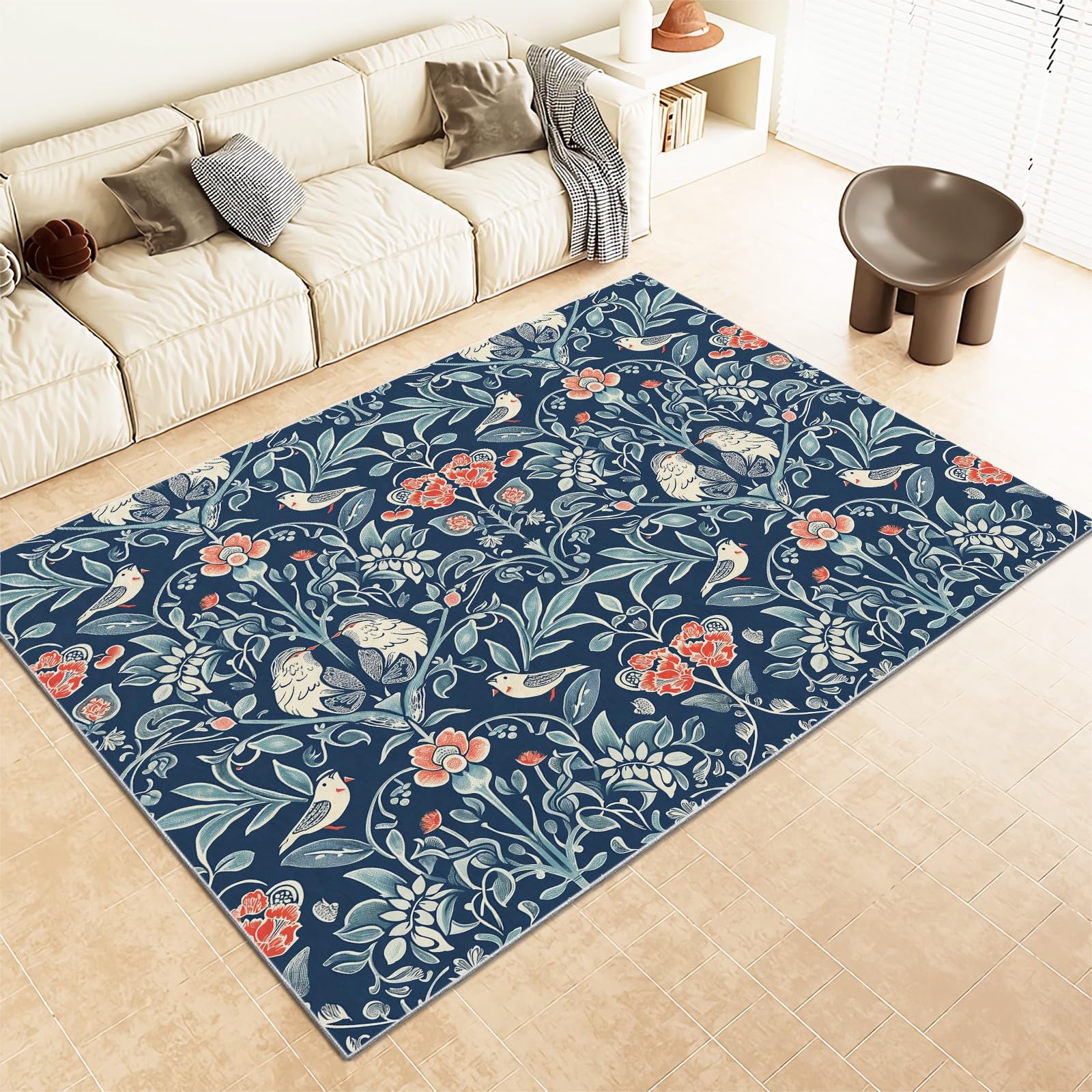 Amazon.com: William Morris Strawberry Thief Washable Rug 3x5 ft