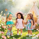 ZITA ELEMENT 24 Pcs Girl Doll Clothes Dress for American 18 Inch Doll Clothes and Accessories - Including 10 Sets Clothing Outfits with Hair Bands, Hair Clips, Crown and Cap