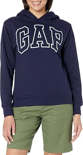 GAP Sudadera con capucha con forro Sherpa con logotipo para mujer