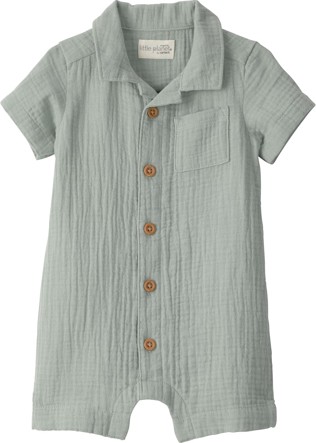 little planet by carter's unisex-baby Waffle Knit Button-Front Jumpsuit made with Organic Cotton