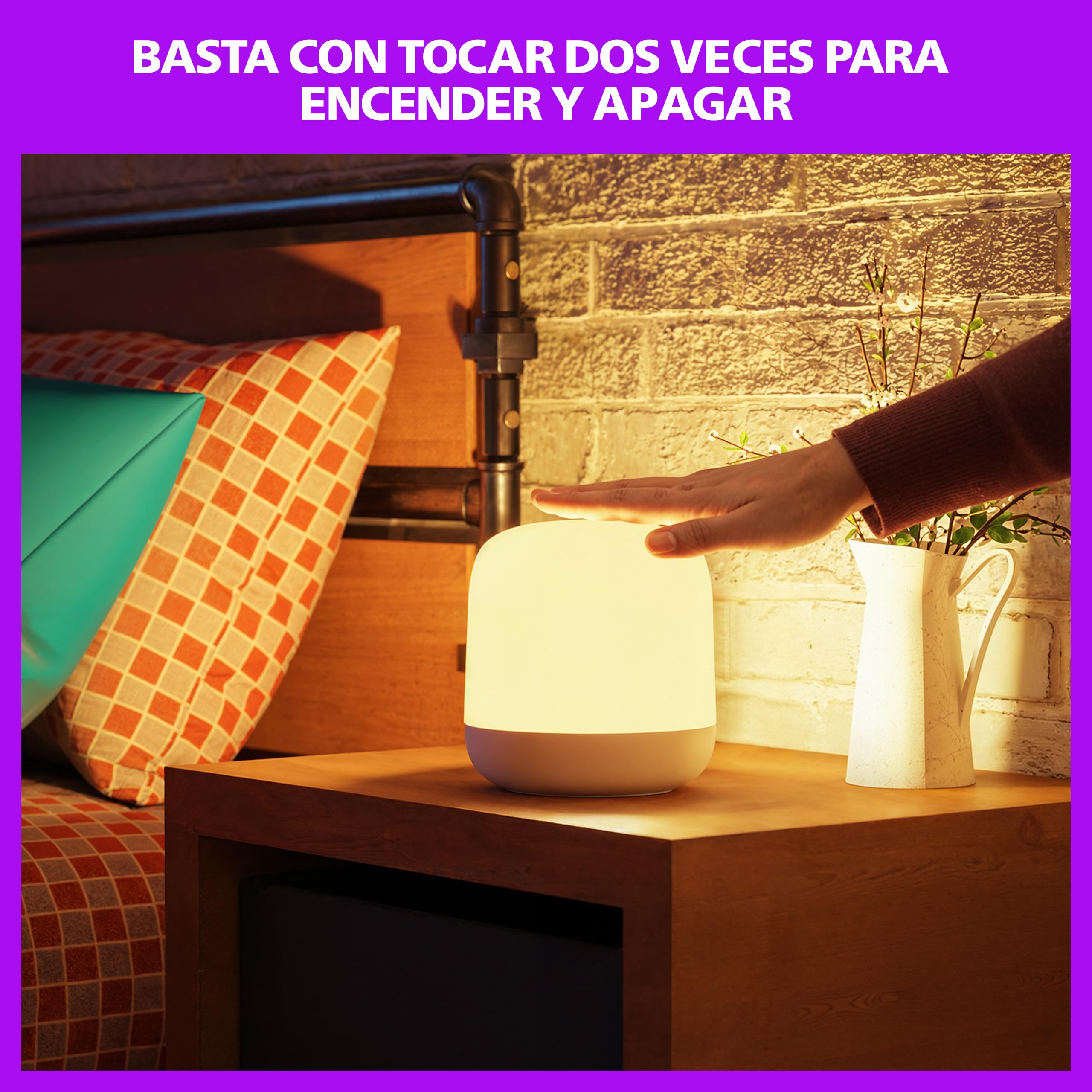 Philips Smart Lighting Lámpara de Sobremesa Hero, Todo Color, Luz Regulable Blanca Cálida a Fría, Control Táctil, Connected by WiZ, Sincronización de Música, Alexa, Google Home, Apple Home