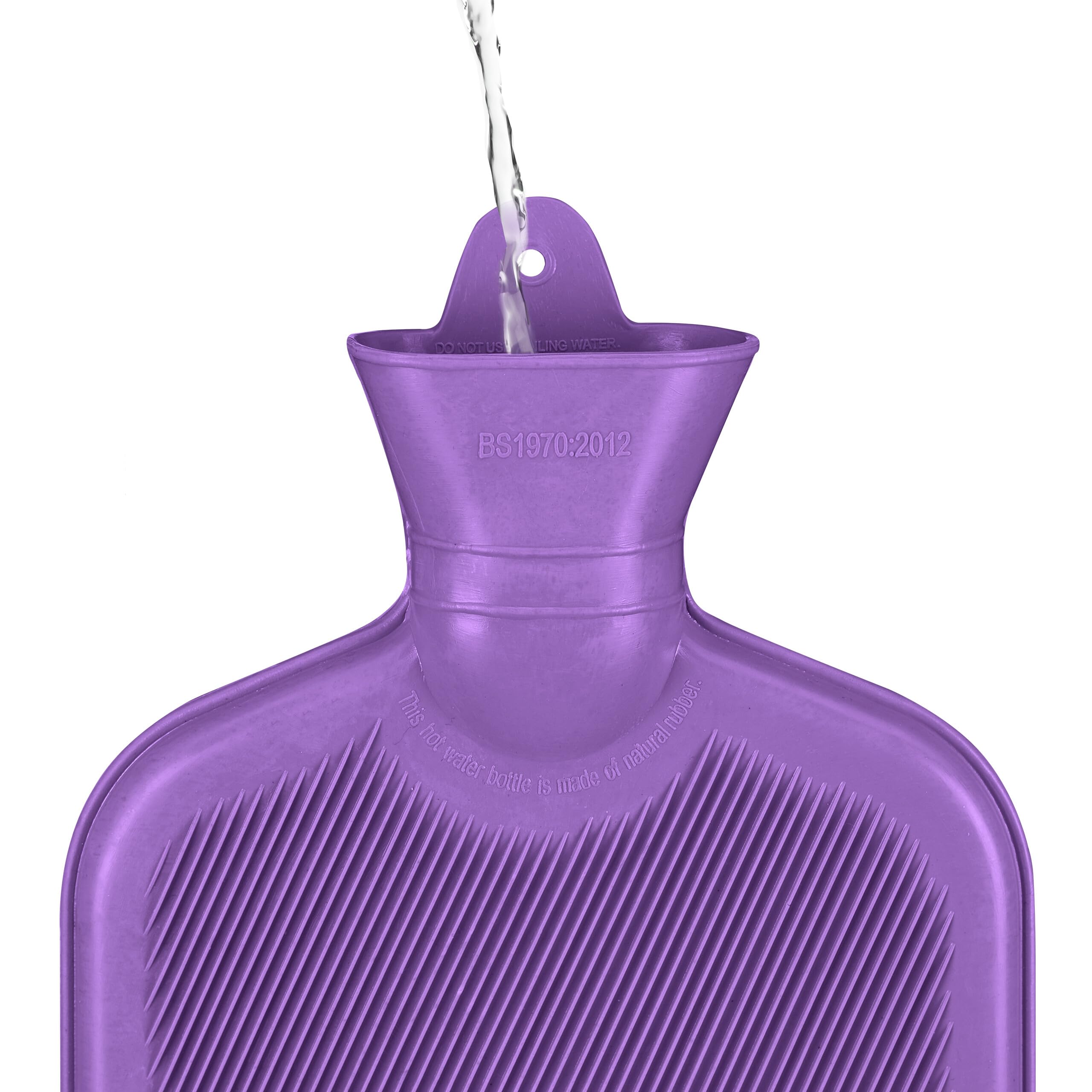 Bouillotte En Caoutchouc 2 Litres - Sans Housse, Orange - Bouchon à Visser étanche - Pour Adultes Et Enfants