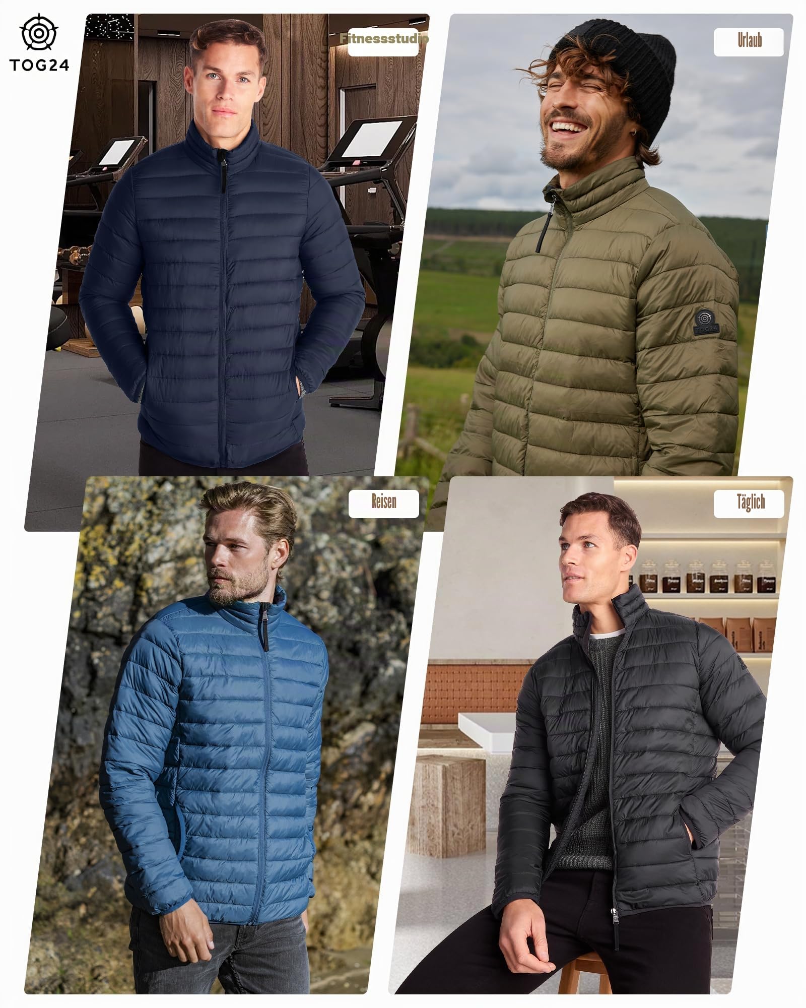 TOG24 Gibson Herren Steppjacke Leichte Winterjacke Warme Übergangsjacke Herbst Wasserfeste Pufferjacke Für Männer Für Outdoor Casual Wandern