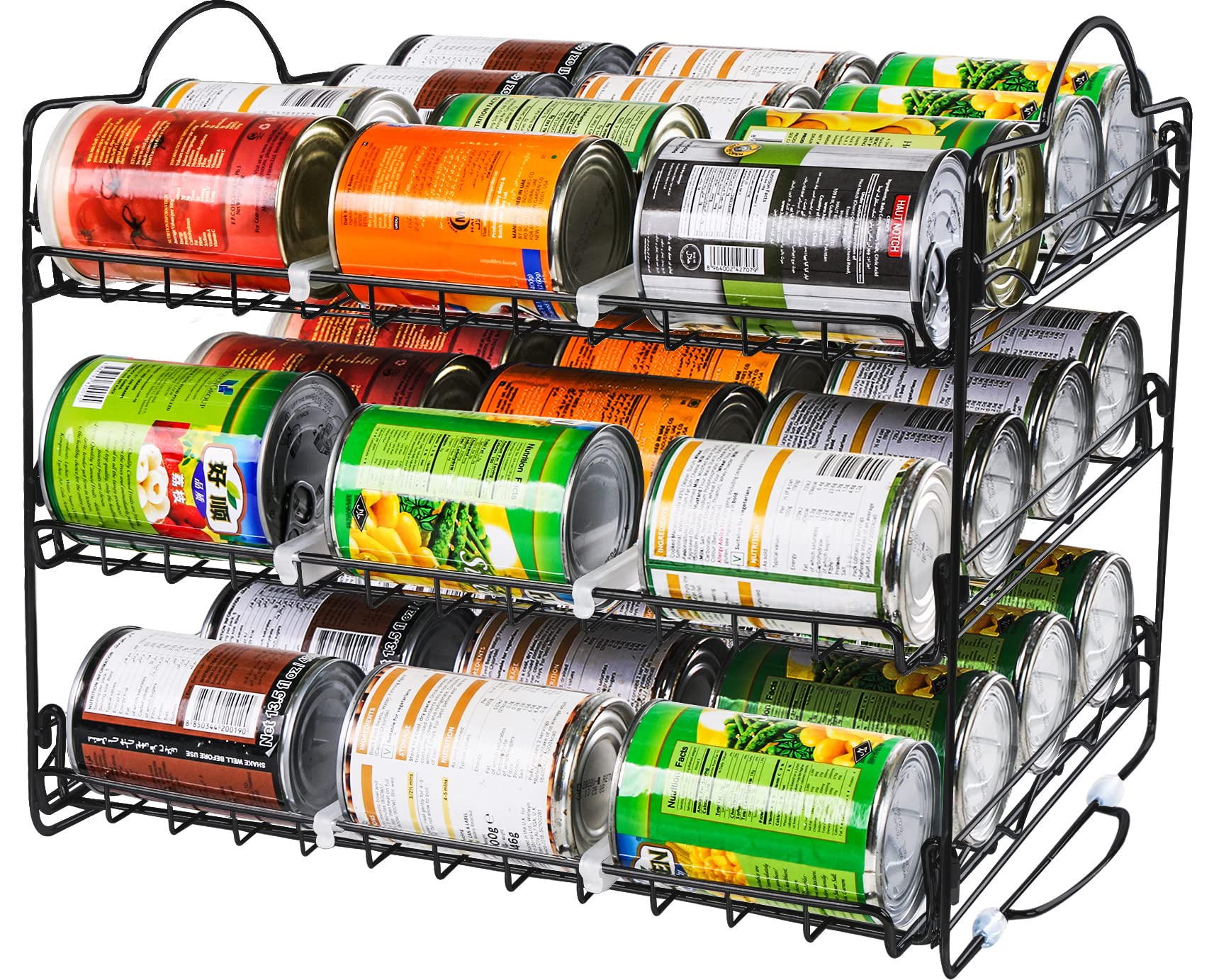 Utopia Kitchen Storage Can Rack Organizer, Stackable Can Organizer Holds Upto 36 Cans for Kitchen Cabinet or Pantry (Black)