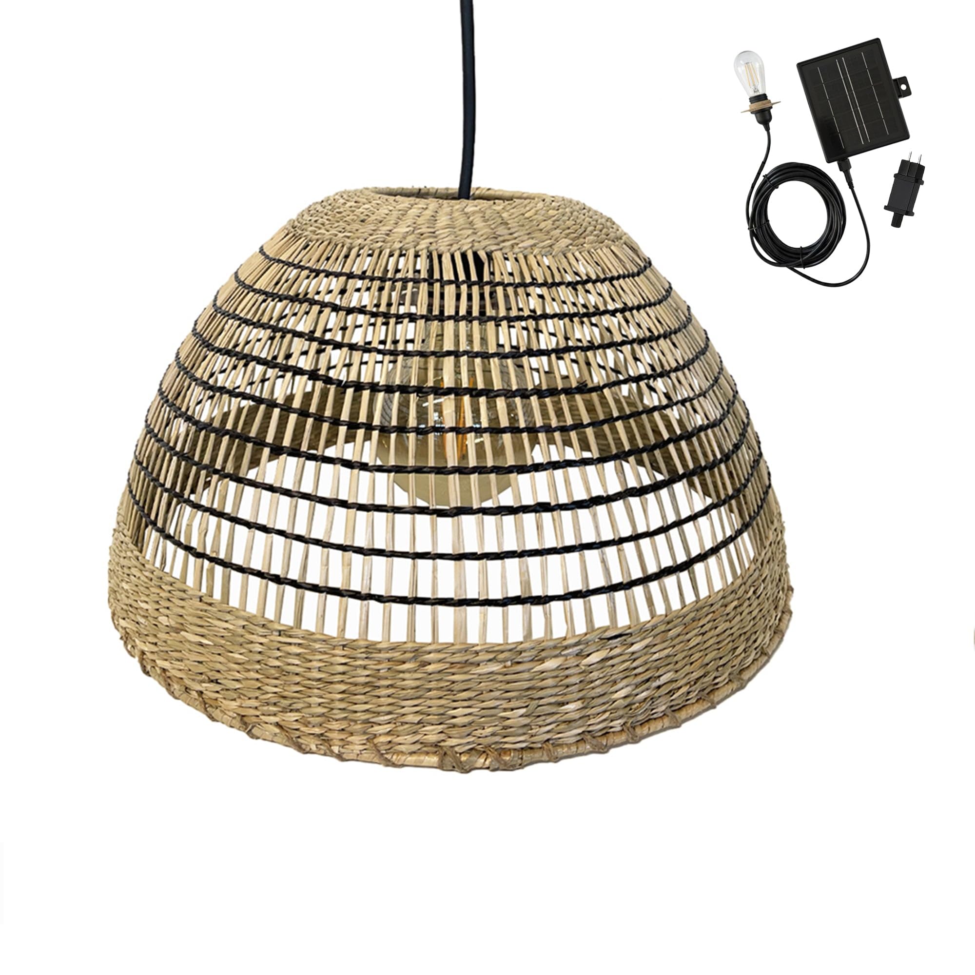 Suspension solaire CESARE SOLAR en herbe marine avec câble hybride secteur et solaire 5m