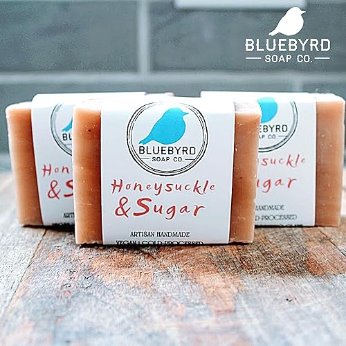 Miniatura 4 de Bluebyrd Soap Co. Jabón en barra de madreselva  Barras de jabón hechas a mano con aceite orgánico a base de plantas aromáticas florales  Procesado