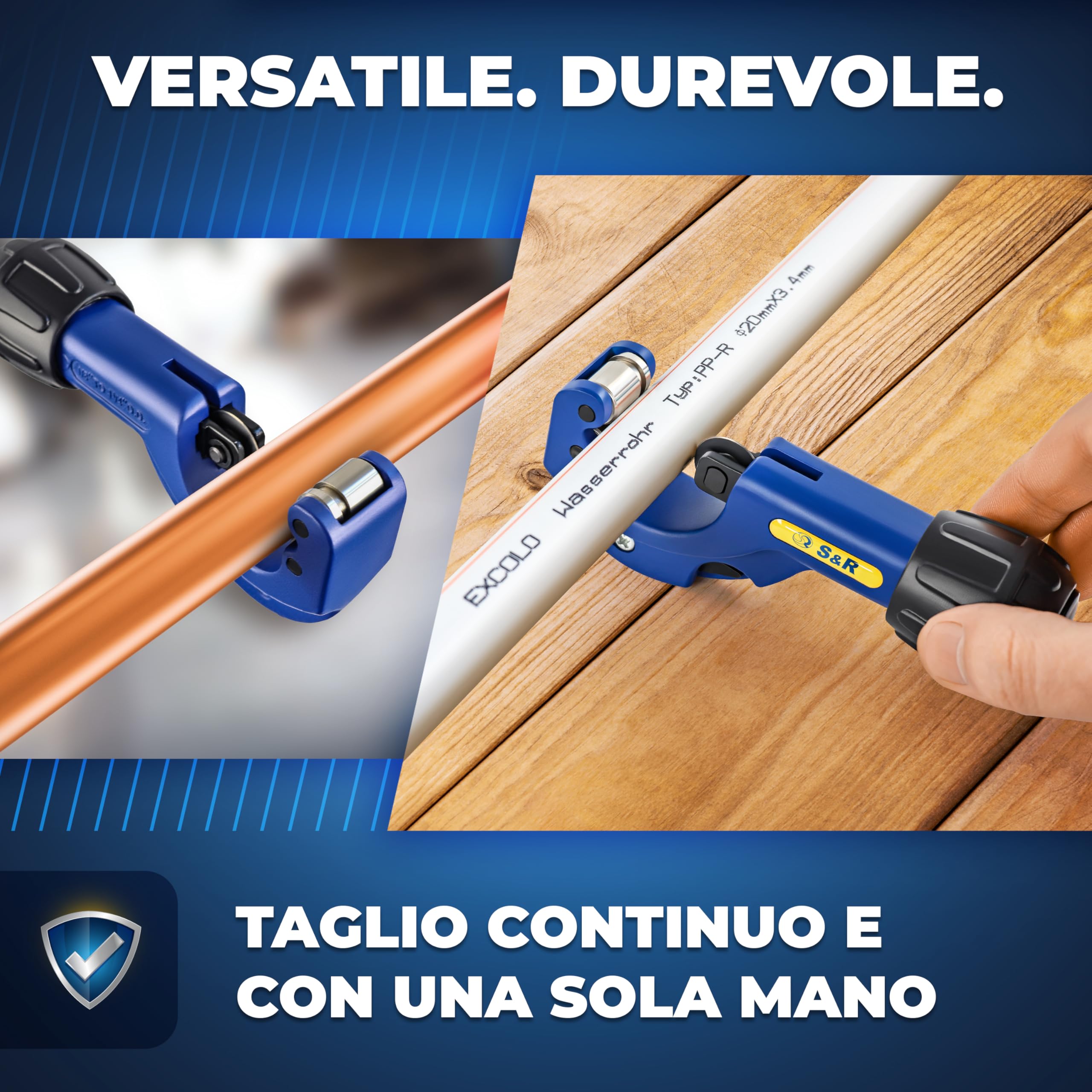 S&R Tagliatubi Fresa per Tubi Rame Alluminio Plastica Multistrato 3-32 mm Pipe Cutter