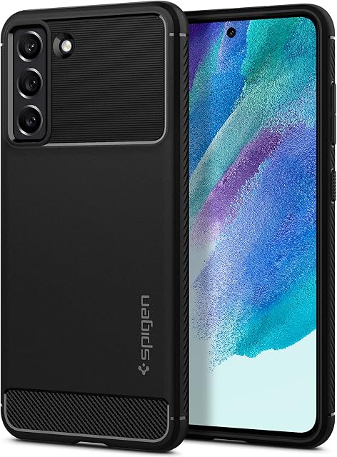 Spigen Rugged Armor Case Compatible with Samsung Galaxy S21 FE (2022) - Matte Black