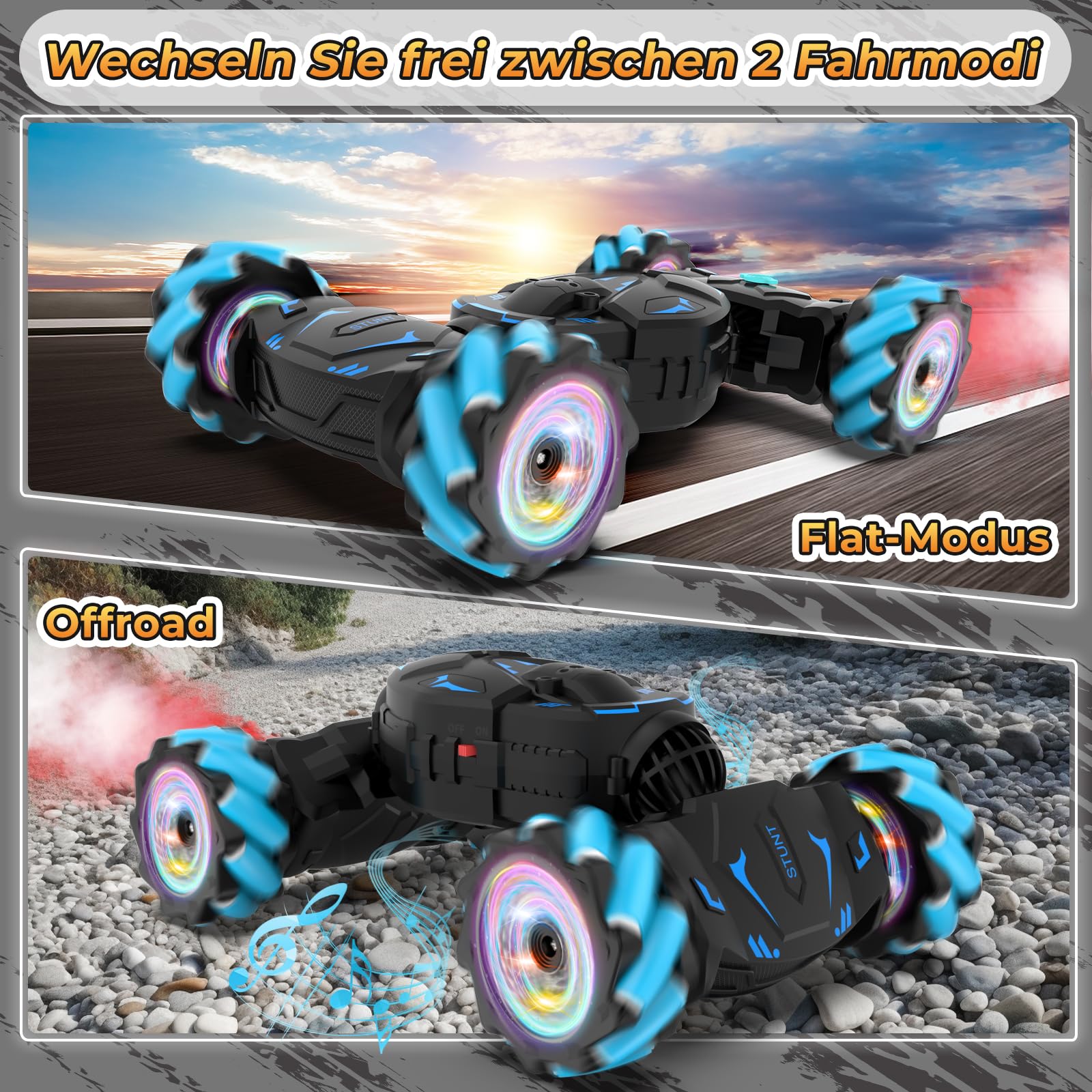Pristar Ferngesteuertes Auto ab 6 8 10 12 Jahre RC Auto Car, 1:16 Ferngesteuerte Autos mit Handsteuerung Spielzeug 4WD 2,4 GHz 360° Drehung Remote Control Car Geschenk Mädchen Junge ab 6 8 10 12 Jahre