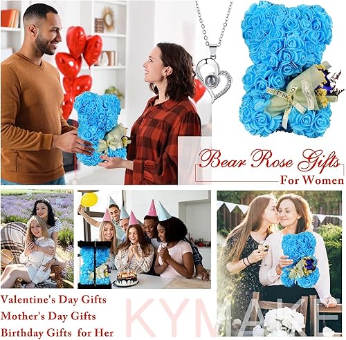 Miniatura 5 de Regalos para el día de San Valentín para ella, oso de rosas, regalo romántico de cumpleaños para novia, esposa, oso de peluche de rosas para mujer,
