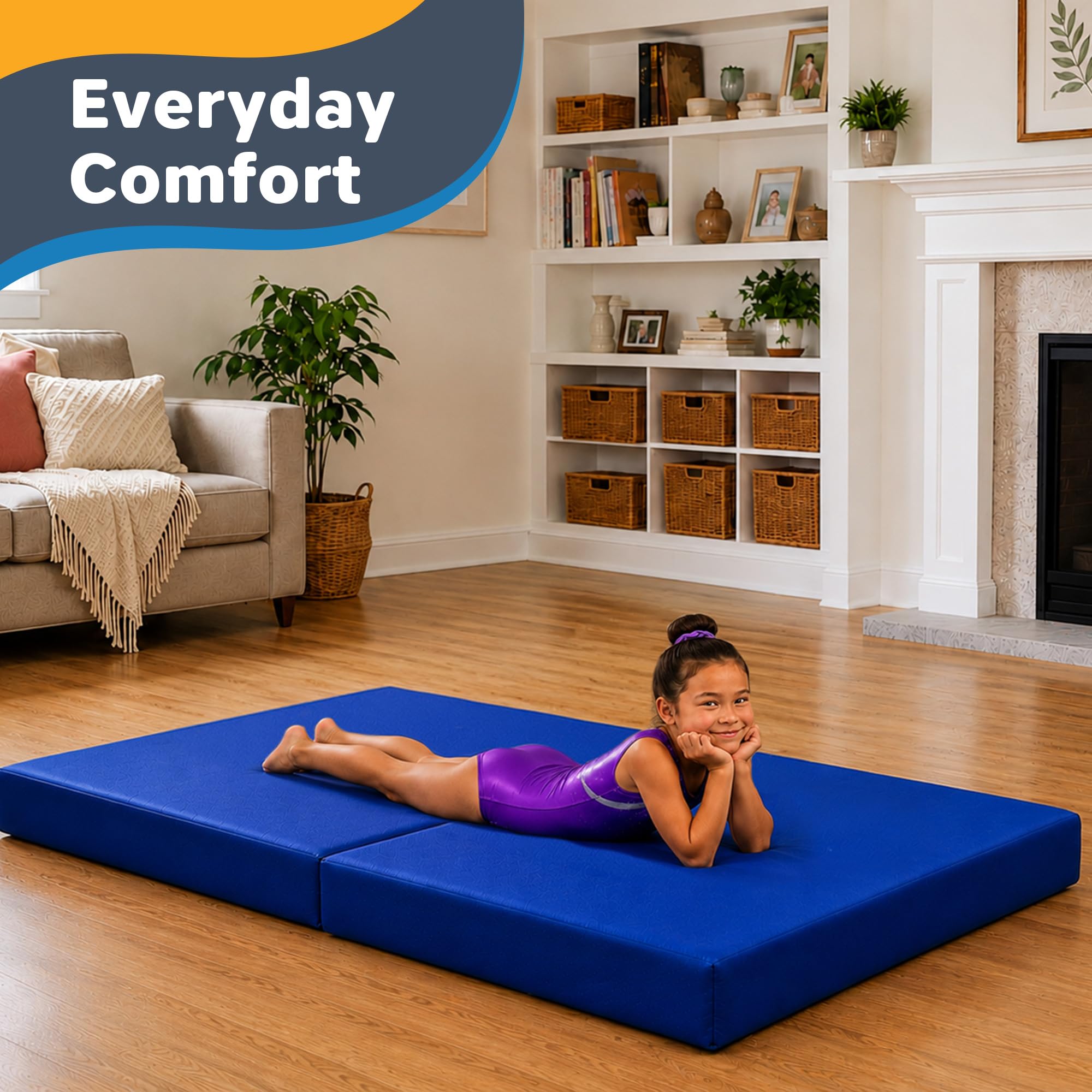 Colchoneta de Aterrizaje Gimnasia | Grande 183 x 122 x 15 cm | Crash Pad Niños | Colchoneta Gimnasia Blanda para Tumbling, Cheerleading y Entrenamiento | Crashpad Sensorial | Atletismo, Escalada