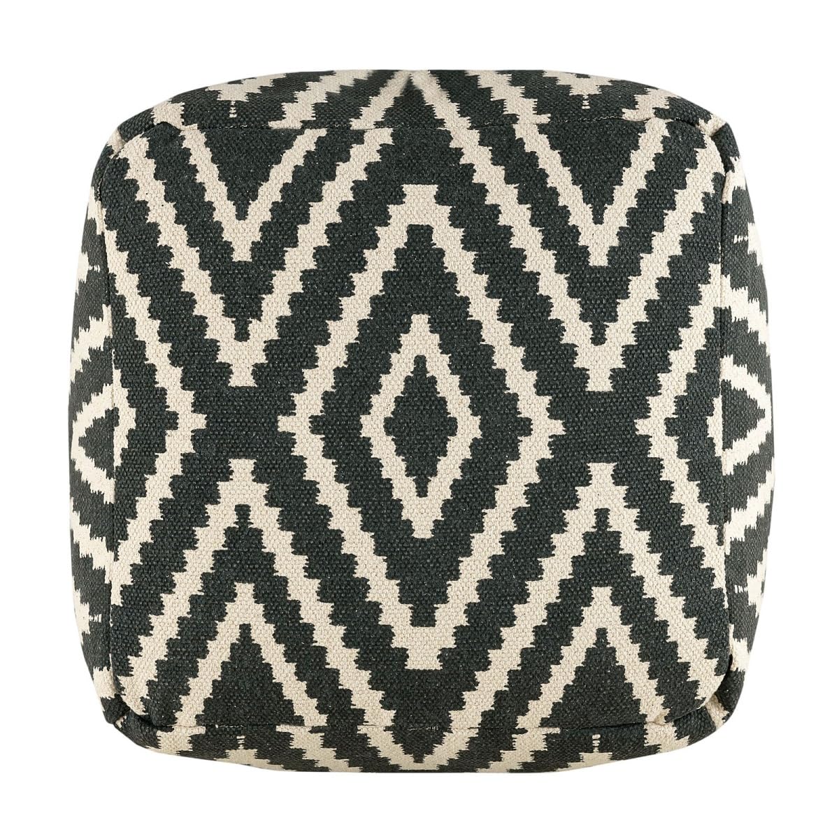 Kelim Sitzwürfel 50x50 H35cm Pouf Fußhocker Sitzhocker Bodenkissen Fußschemel Farbe schwarz