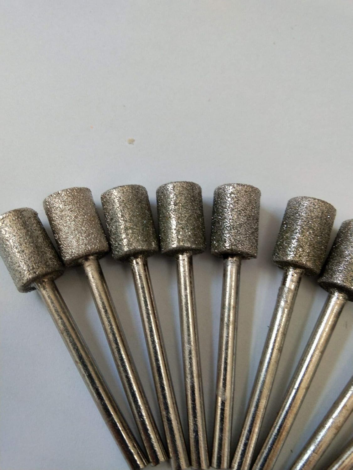 10pc 3mm Shank 8mm Head Cylinder Diamond Burrs Bits Diamond Cutting Grinding Diamond BBurr Rotary Tool Grinding Head Nail Drill Bits Cutting Wheel Bit