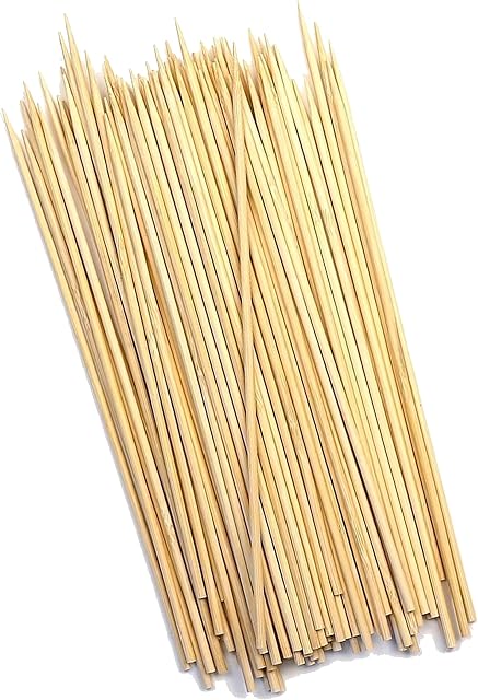 PENNY SAVER Bamboo Skewers Barbecue Wooden Skewers Sticks for Chocolate Fountain Cake Topper BBQ Appetizer Cocktail Kabab & Fruit Marshmallow Roasting Campfire Fondue Skewer Sticks 30cm (150 Pack)