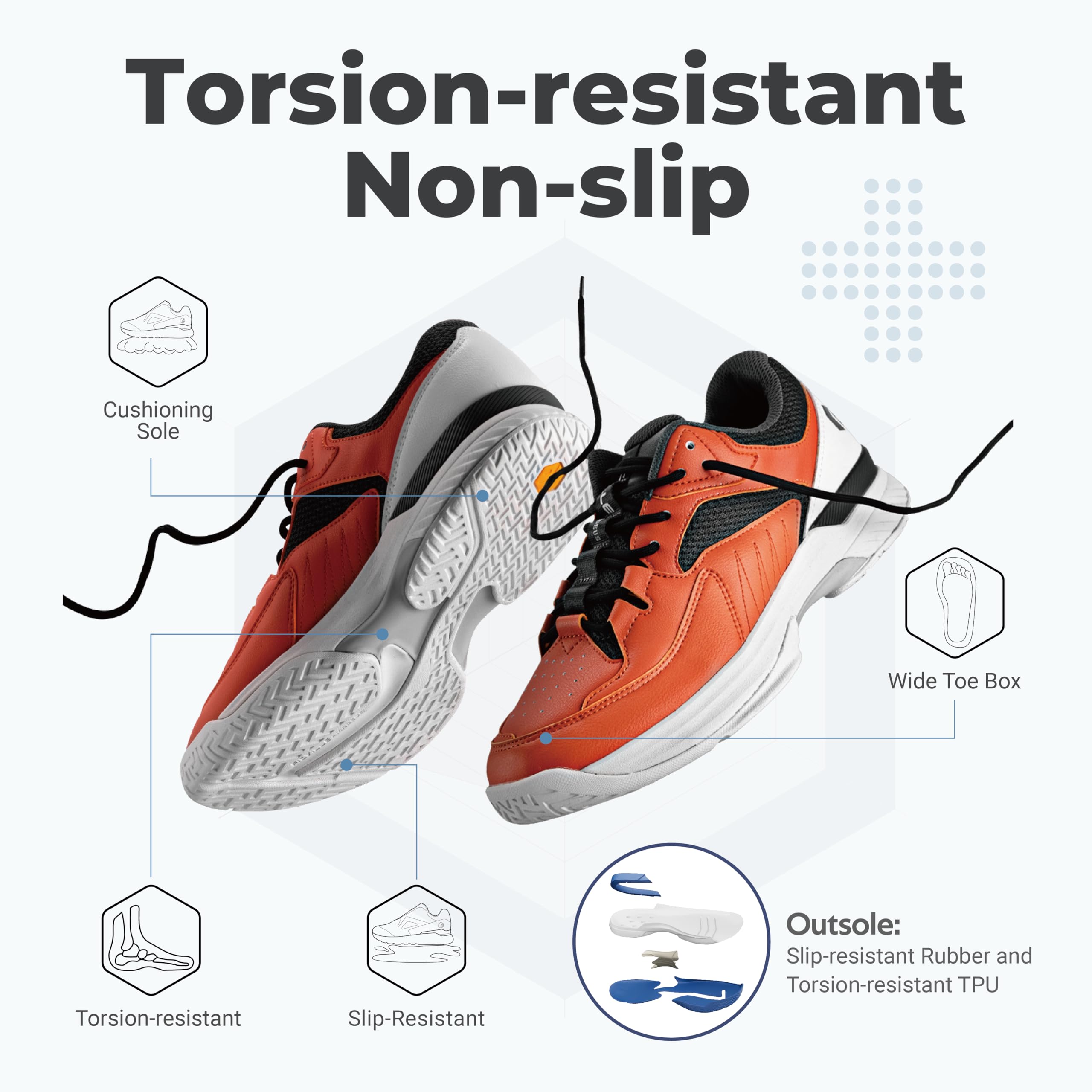 FitVille Extra Weit Tennisschuhe Herren Breit Hallenturnschuh Atmungsaktiv Training Schuhe für Tennis Badminton Walking Fitnessstudio