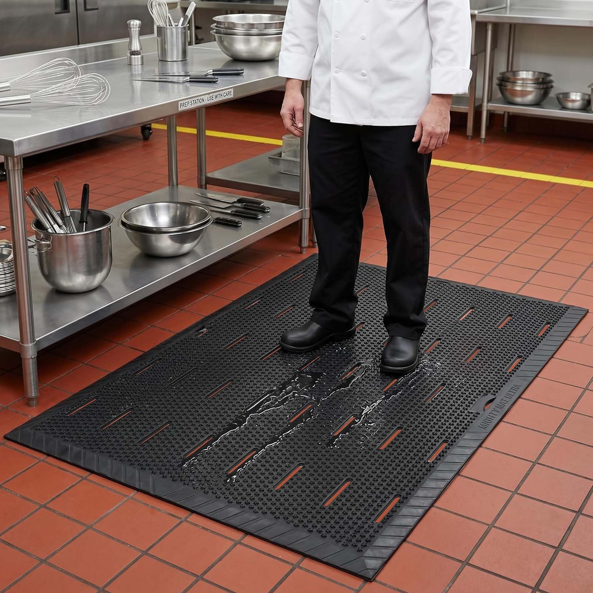 jxgzyy Paillasson d'entrée extérieure, tapis d'entrée robuste avec dos antidérapant, tapis en caoutchouc imperméable à profil bas, facile à nettoyer pour terrasse, entrée, noir