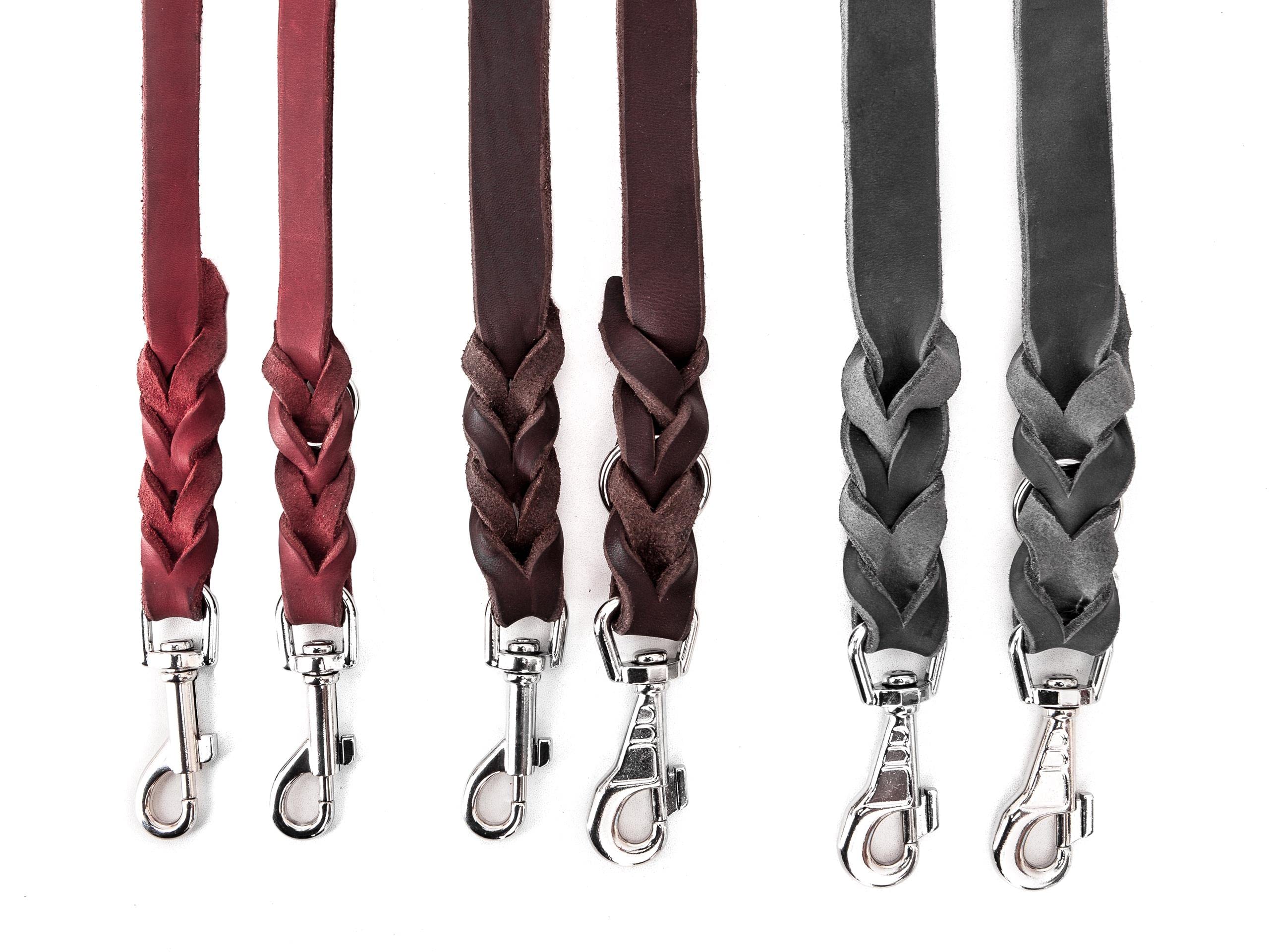 Correa de Piel Ajustable para Perros, Correa de Cuero, Correas Perros, Ajustable Varias Veces, Marrón Claro