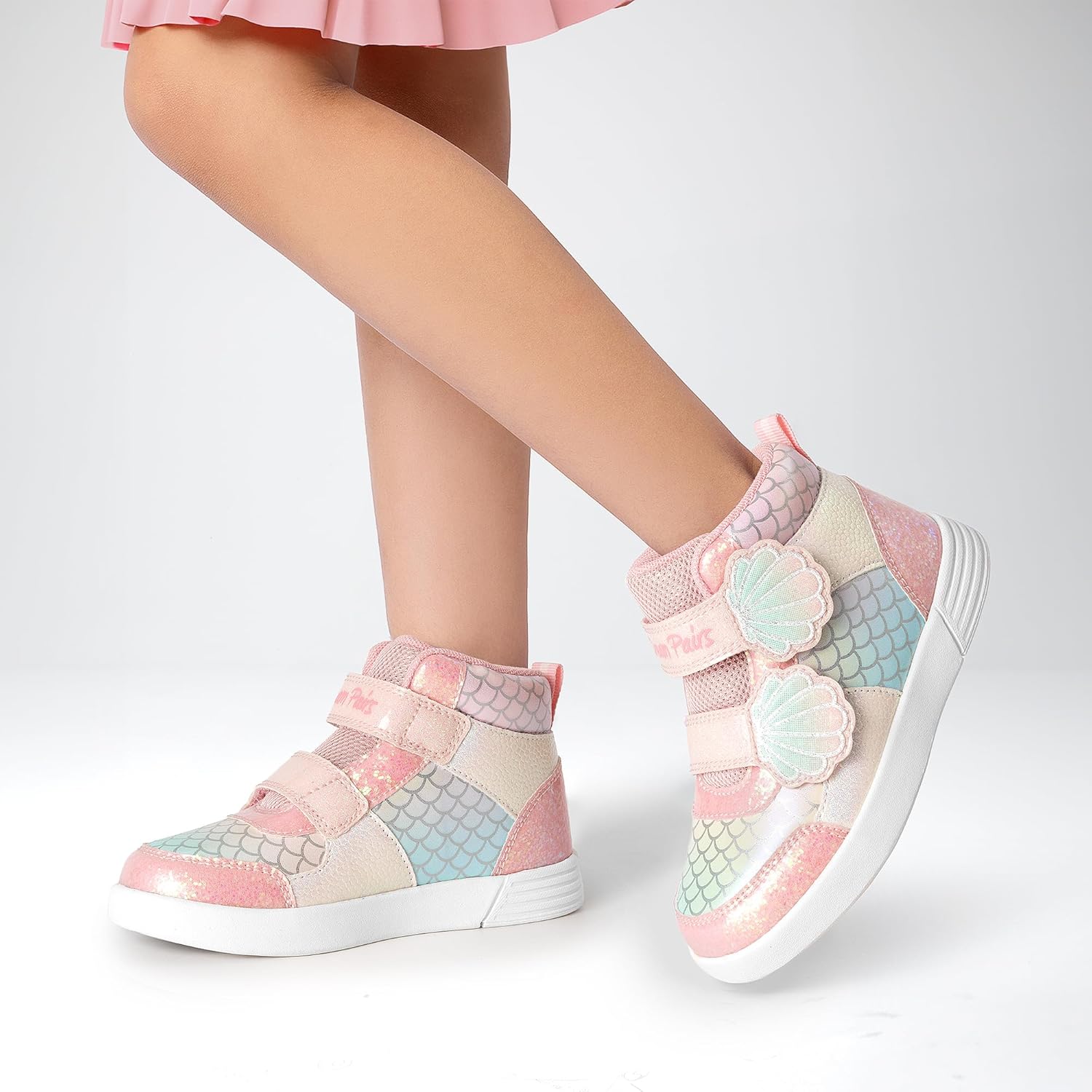 DREAM PAIRS Girls Shoes Toddler Sneakers Kids High Top Shoes with Hook and Loop Storybook Casual Walking Shoes - Image 2