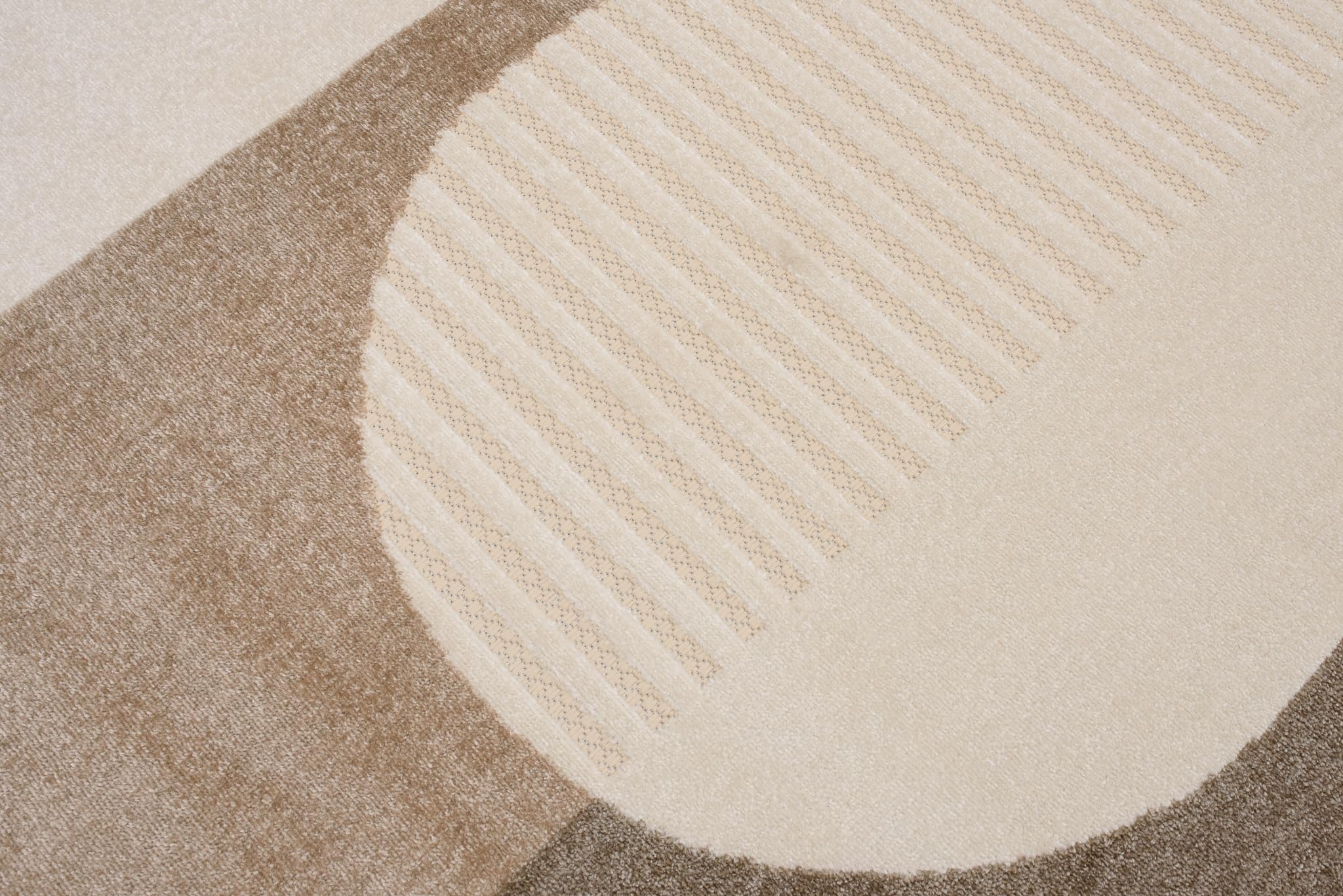TAPISO Patio Tappeto Salotto Esterno Pelo Corto Design Moderno Motivo Geometrico Astratto Effetto 3D Beige Marrone Sala Camera Terrazza Balcone Outdoor Indoor Oeko-Tex 300 x 400 cm