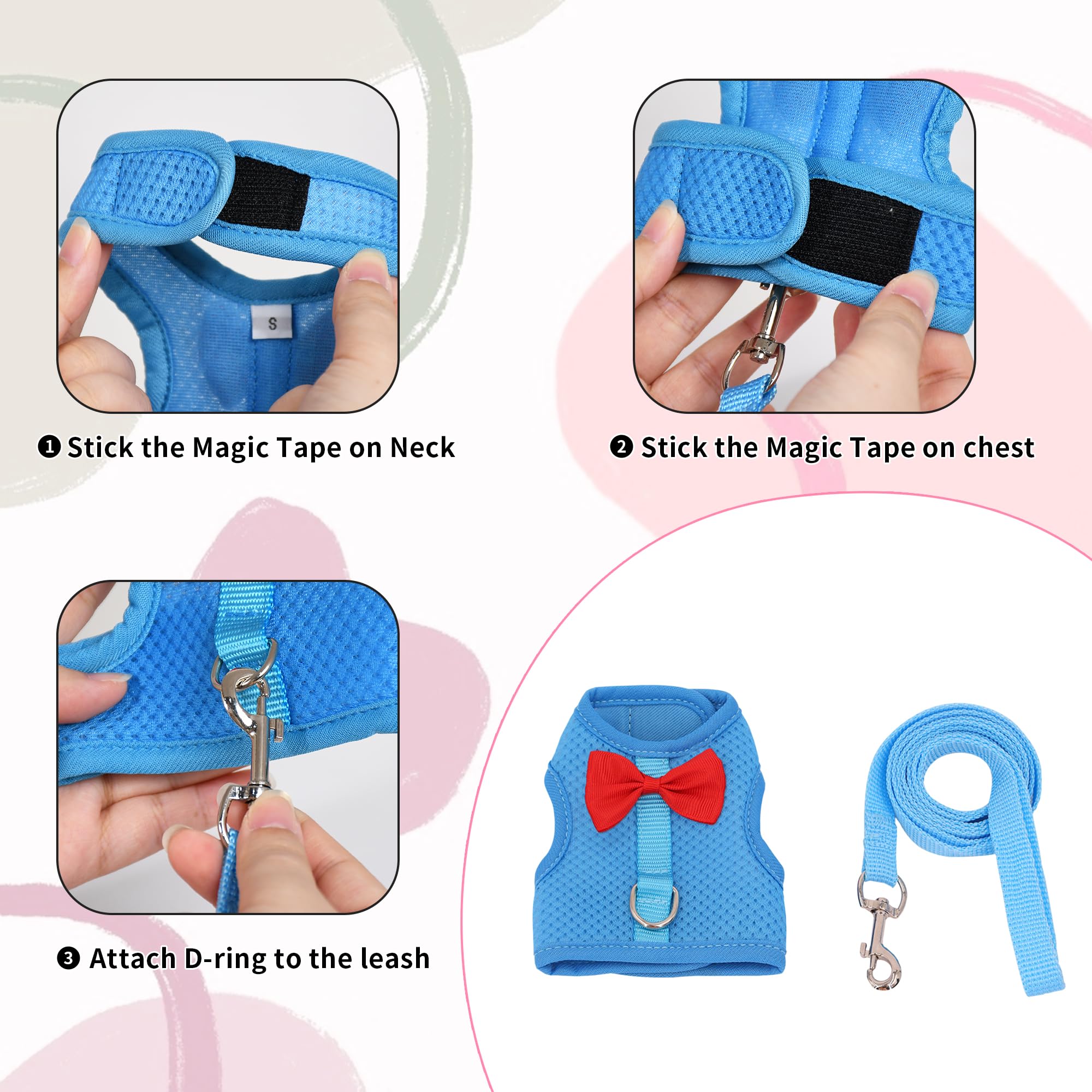 AIITLE Cat Harness and Leash Set including Cute Bow - Image 2