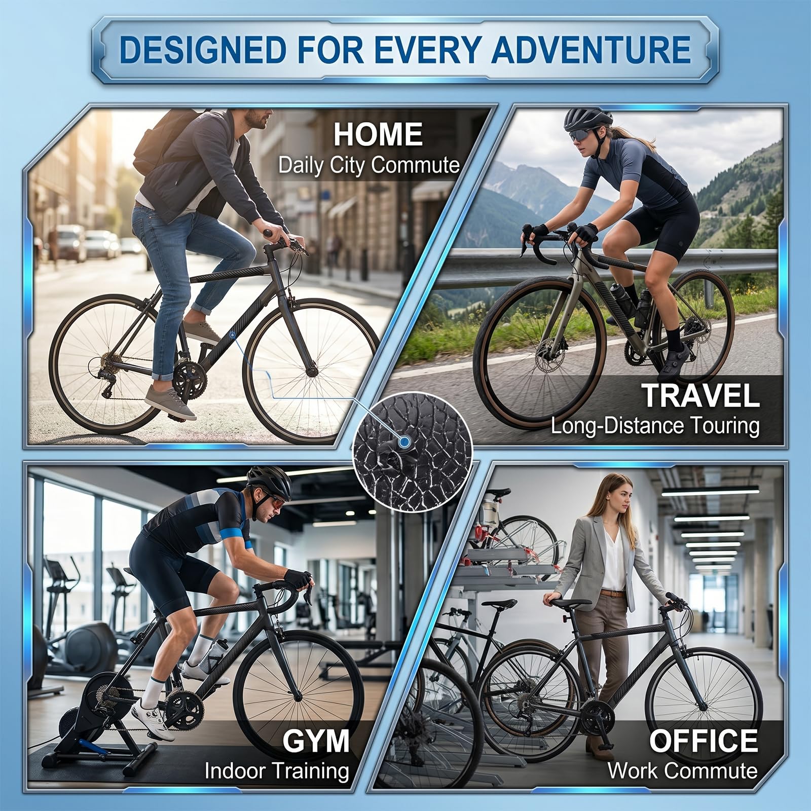 5er Set Rahmenschutzfolie Fahrrad Carbon-Optik - Robuste Fahrrad Schutzfolie & Lackschutzfolie für MTB, Rennrad & E-Bike