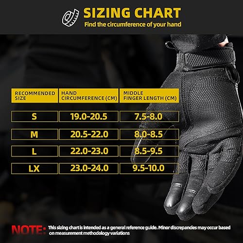 Miniatura 6 de AXBXCX Guantes de motocicleta para hombre, máxima protección, aptos para pantalla táctil, duraderos para exteriores