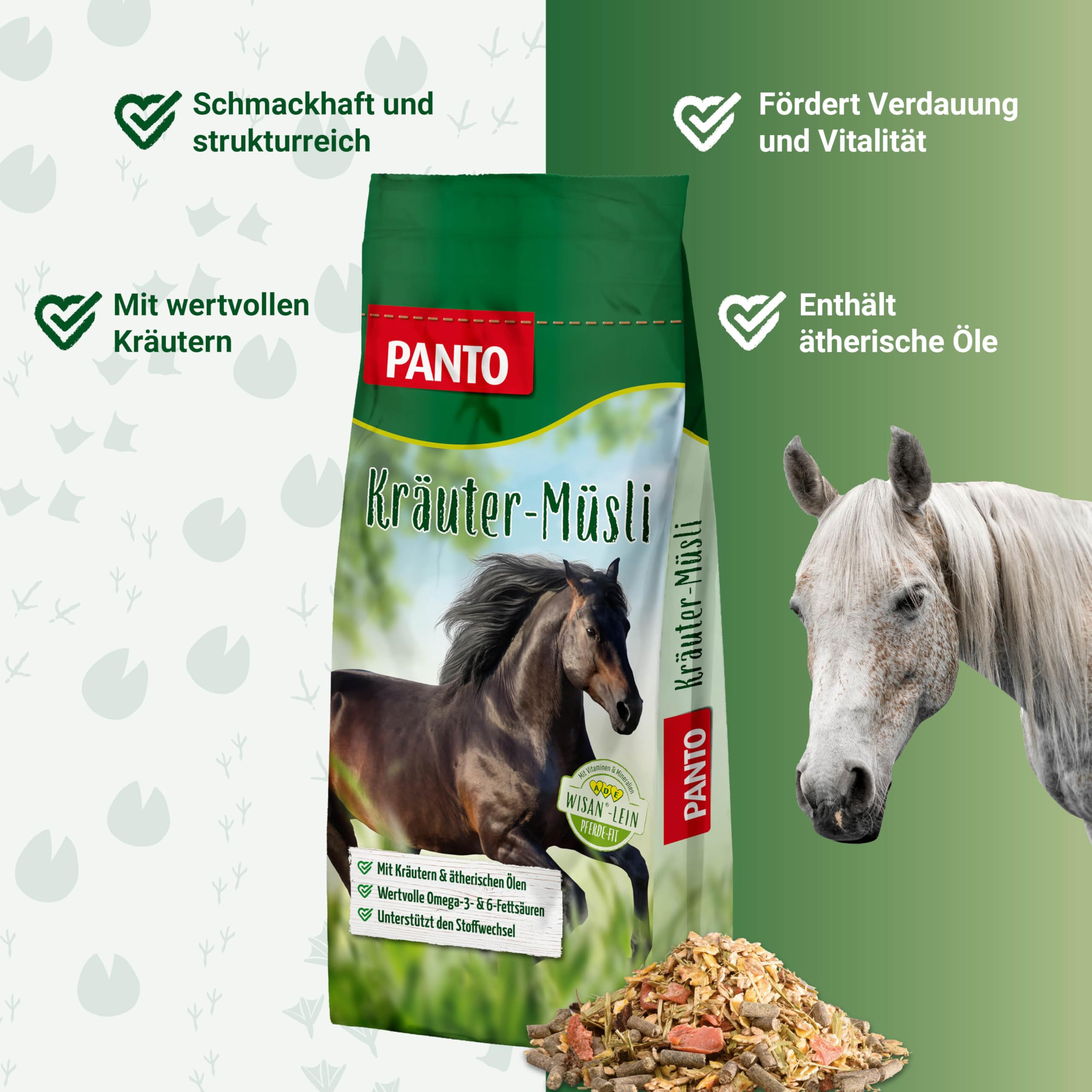 PANTO Kräutermüsli mit Wisan-Lein 20 kg – Pferdemüsli mit Omega-3 & 6