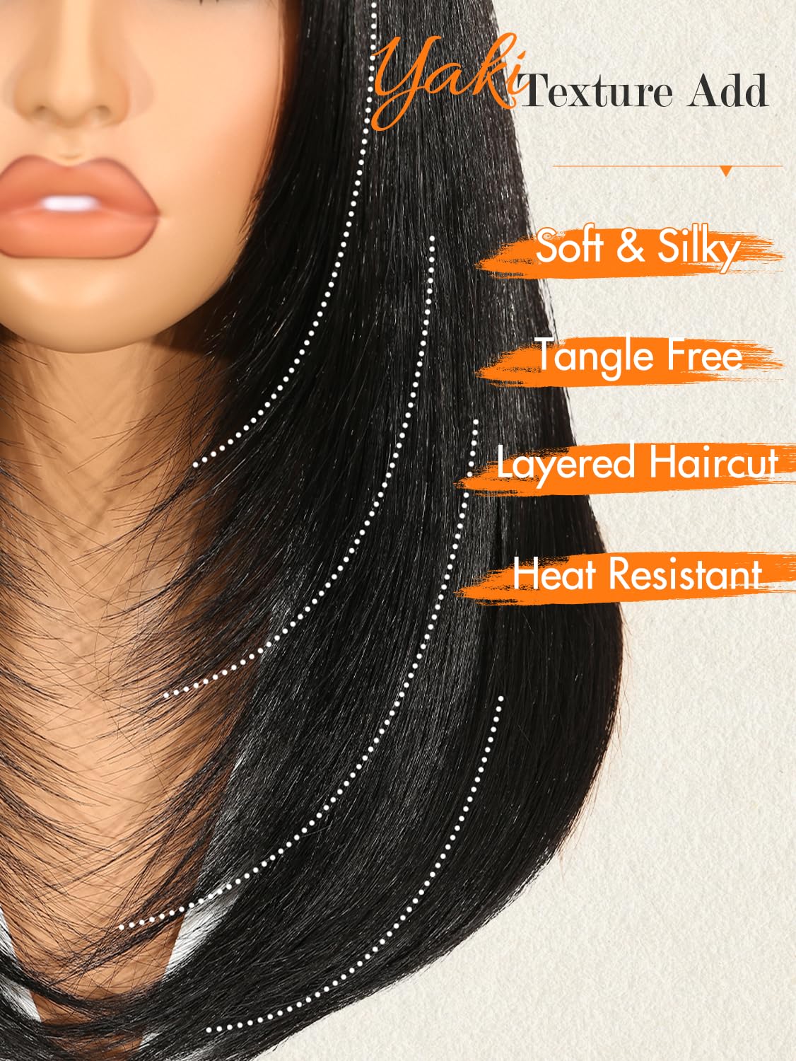 WIGNEE Perruque Bob Courte Noire U-Part Lisse Bob Dégradé 14 Pouces (Noir) | Perruque U Part, Demi-Perruque Synthétique à Clips, Yaki Perruque, Glueless, Aspect Naturel Pour Un Usage Quotidien