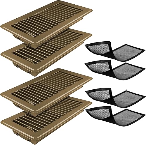 Paquete de 4 cubiertas de ventilación de piso de 4 x 10 pulgadas con cubierta de ventilación magnética, cubiertas de ventilación ajustables disponible en Yaxa Colombia