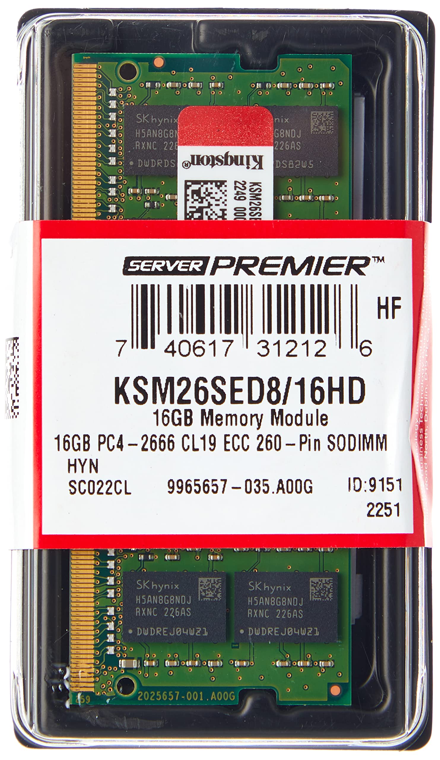 Kingston 16GB (1 x 16GB) PC4-21300 (DDR4-2666) Memory (KSM26SED8