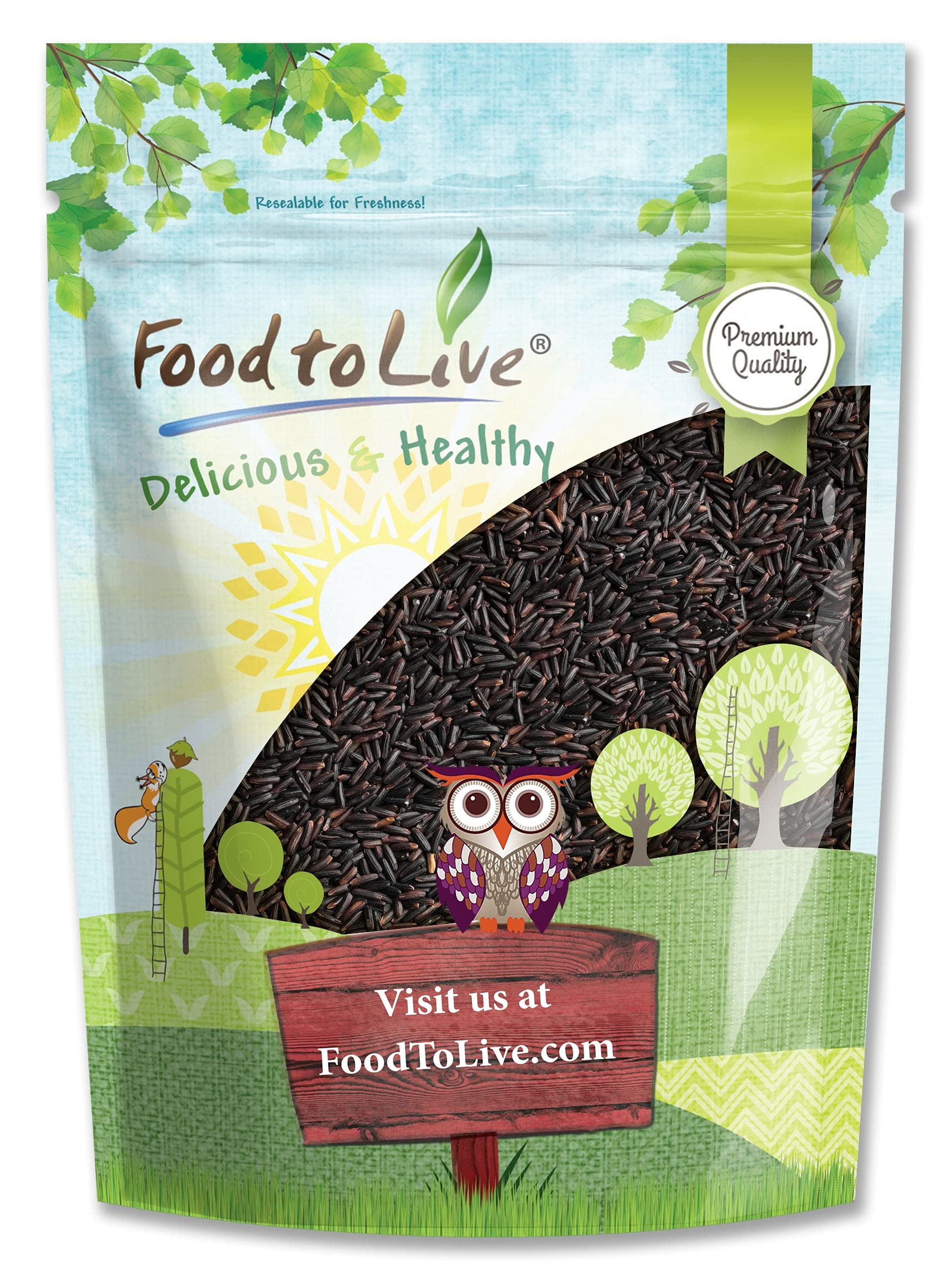 Food to Live Black Rice, 3 Pounds Whole Grain, Medium-Grain Rice, Kosher, Vegan, Bulk. Nutty, and Sweet Flavor. Rich in Antioxidants and Dietary Fiber. Great for Stir-Fries, Salads, and Pudding