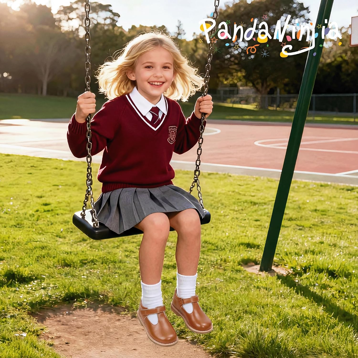 PANDANINJIA Toddler Girl Dress Shoes Mary Jane Ballet Flats T-Strap Classic Girls Party Wedding School Uniform Shoes