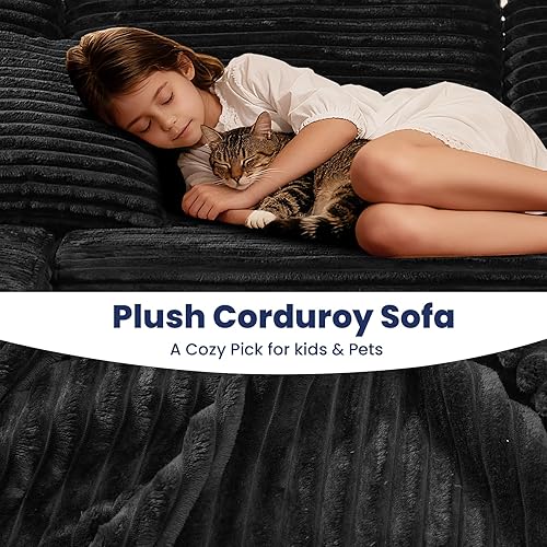 Miniatura 5 de Balshaw - Sofá modular de 108 pulgadas con diván en forma de L, moderno sofá modular tapizado para sala de estar y dormitorio, no requiere montaje