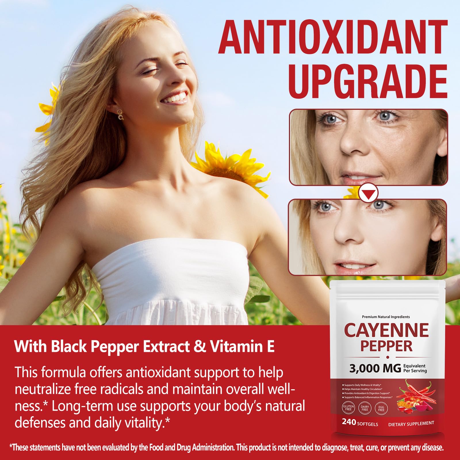 Cayenne Pepper Softgels with Beetroot Extract, Turmeric Curcumin & Hawthorn – Enhanced with Vitamins D3, K2 & E – Supports Heart Health, Circulation & Leg Vein Wellness – 240 Easy-to-Take Capsules — Amazon image 6