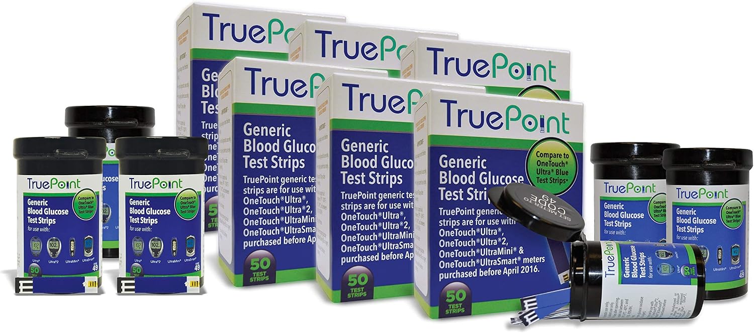 TruePoint Generic Test Strips 300 Count for Use with OneTouch Ultra, Ultra2, and UltraMini & UltraSmart Meters All Purchased Before April 2016