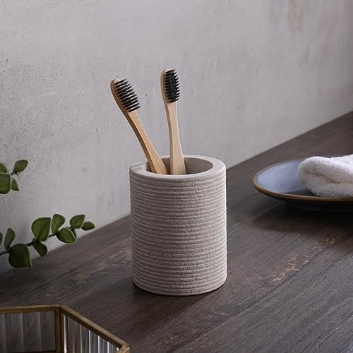 Miniatura 2 de GoCraft Natural Sandstone Bathroom Tumbler – Durable Stone Vanity Cup for Toothbrush, Toothpaste, Makeup Brushes, Pens & Accessories | Stylish