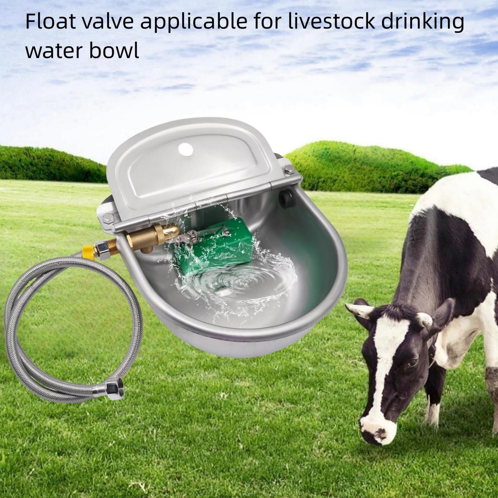 2Pcs Valvola a Galleggiante per Acqua da 1/2 Pollice Valvola di Controllo Automatica del Livello Dell'Acqua con Tubo in Acciaio Inox Valvole Galleggianti per Abbeveratoi