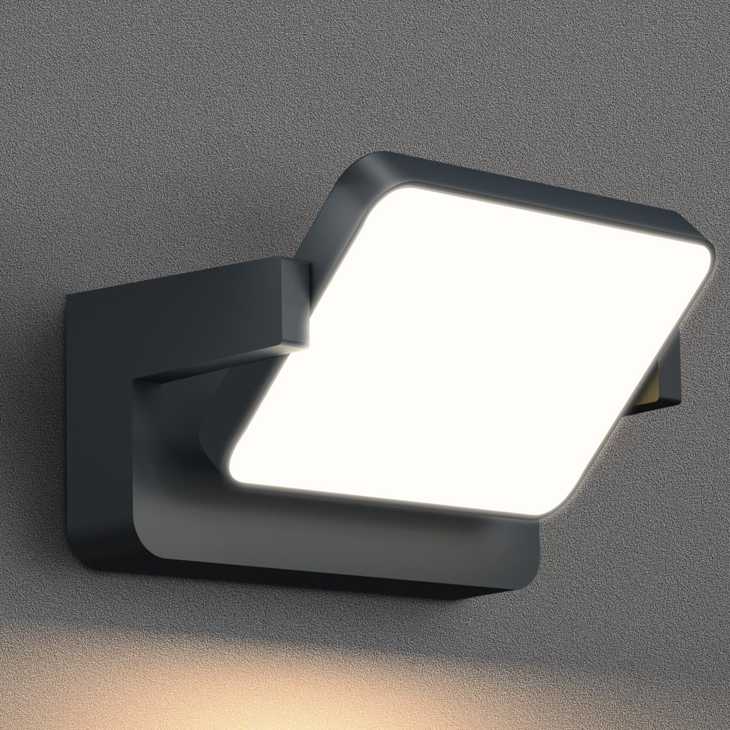 vatato 30W Außenwandleuchte mit Bewegungsmelder, LED Wandleuchte Innen Außen Wandlampe mit Schwenkbar Panel, Wasserdicht IP65 aussenlampe wand, Warmweiß außenleuchte 3000K (Dunkelgrau 1 Stück)