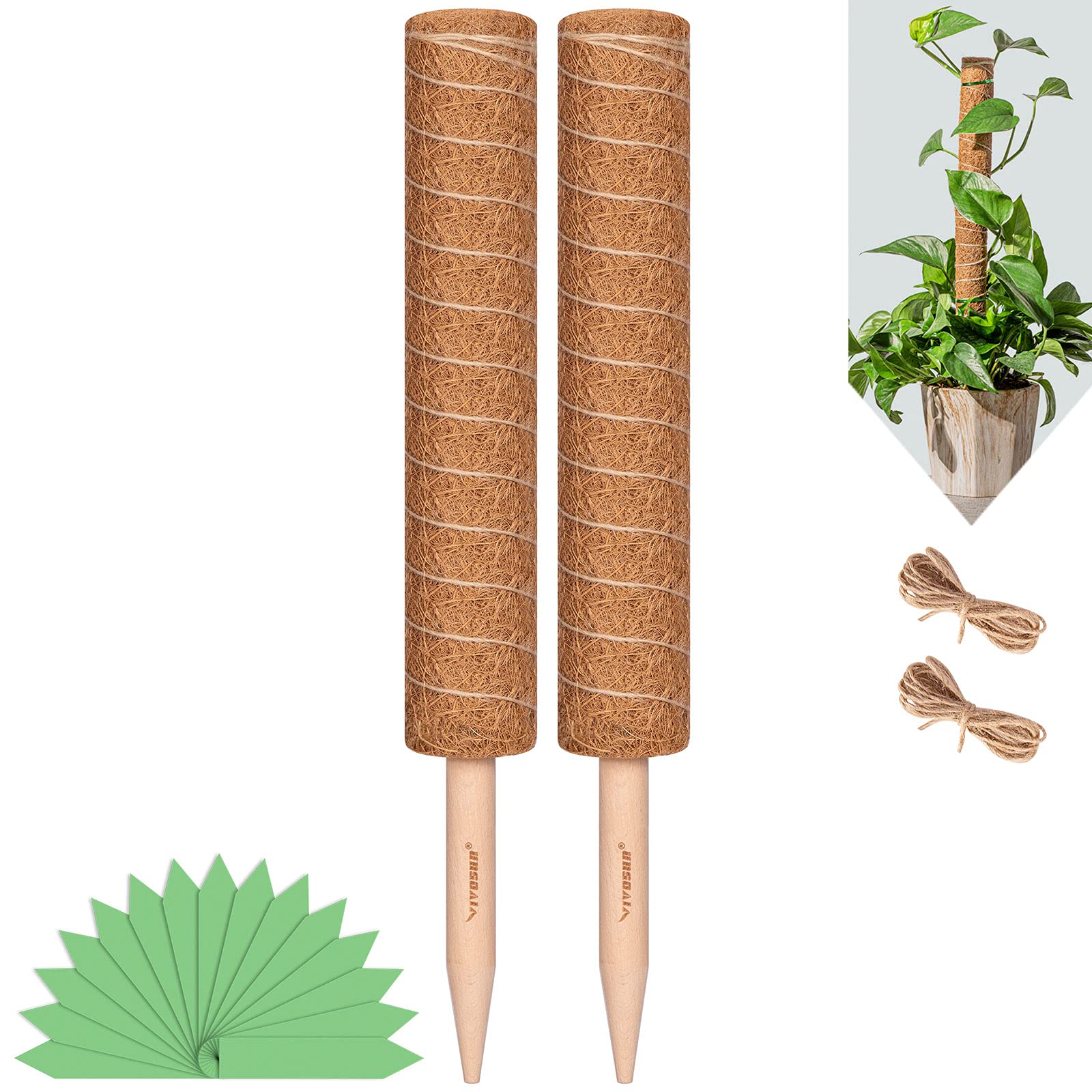 Amazon.com : VIVOSUN 2 Pack 17 Inch Splicing Moss Pole