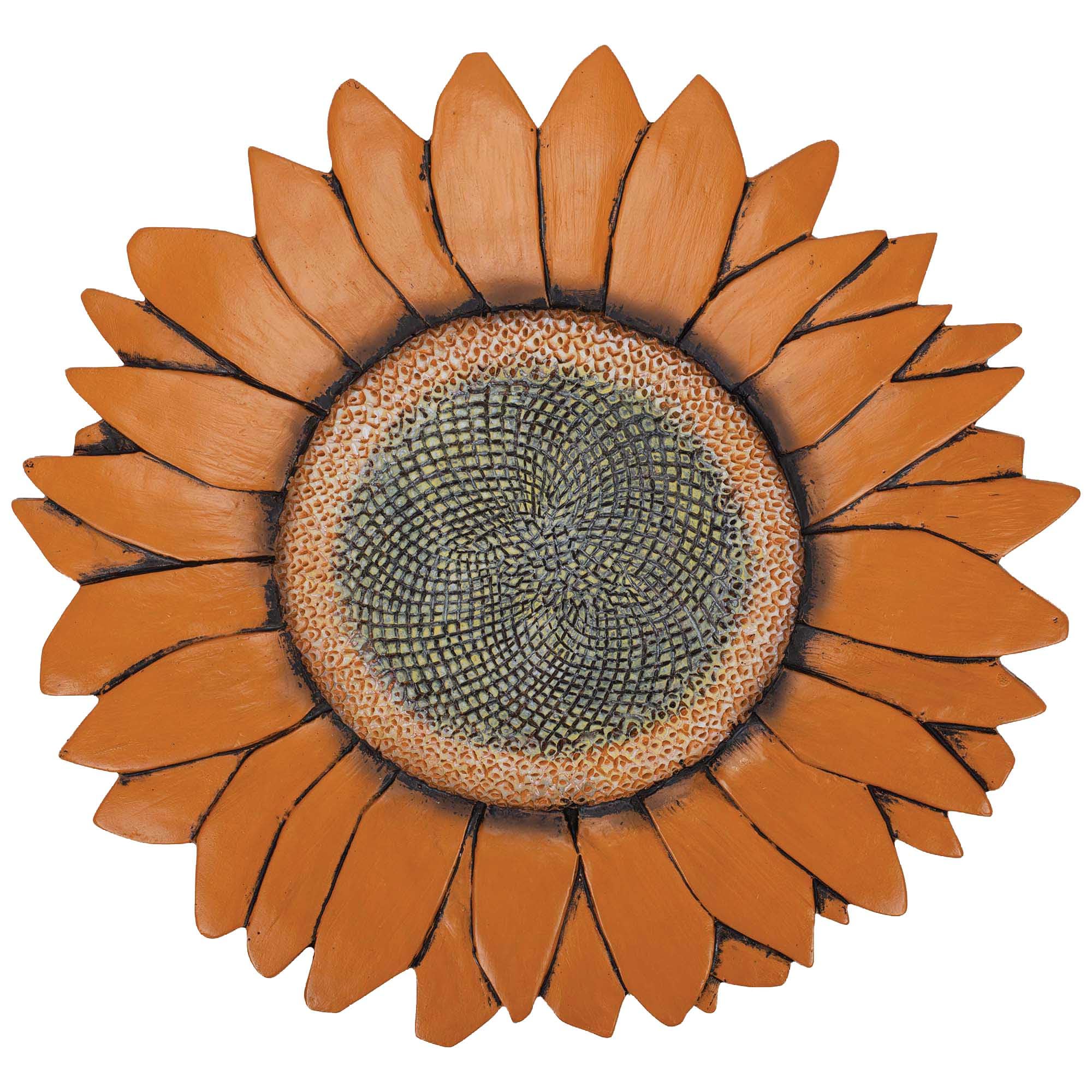 Magnolia Garden 12-Inch Sculpted Sunflower Decorative Stepping Stone – 3D Floral Resin Garden Walkway Tile – Vibrant Amber Flower Outdoor Accent