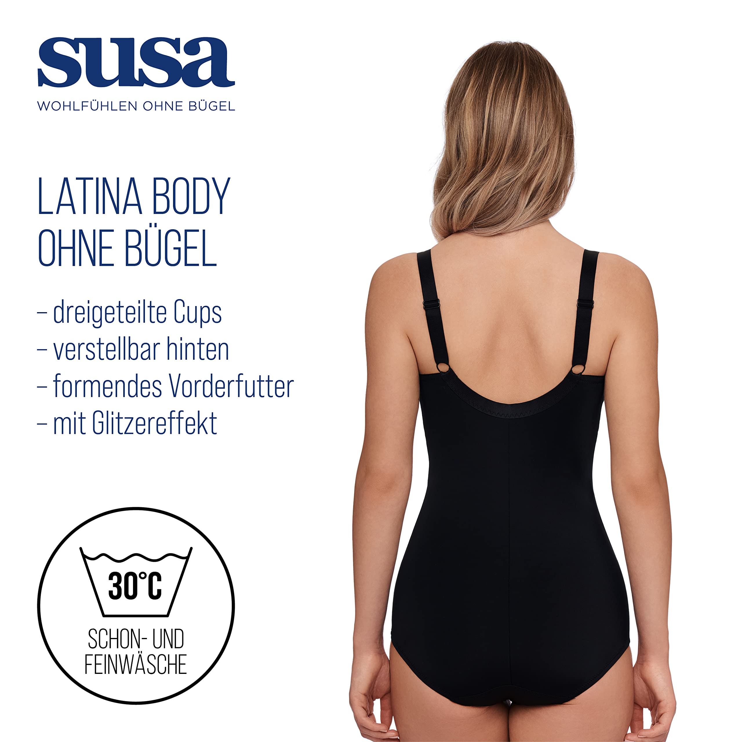 SUSA Damskie body bez fiszbin – Latina 6538 – różne rozmiary i kolory – wygodny gorset modelujący dla kobiet – podkreślający figurę design – idealne na co dzień i na specjalne okazje