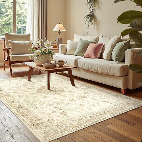 Vista 107 de jinchan Alfombra de pasillo lavable de 2 x 10 pulgadas, estilo vintage, envejecida, para interiores, delgada, tradicional, con estampado floral