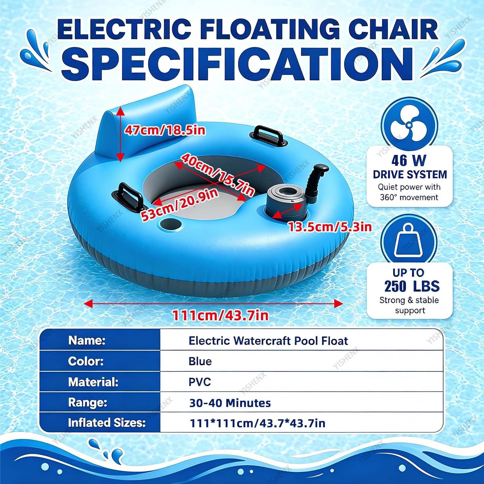Bouée électrique Gonflable pour La Natation Fauteuil Gonflable pour Piscine