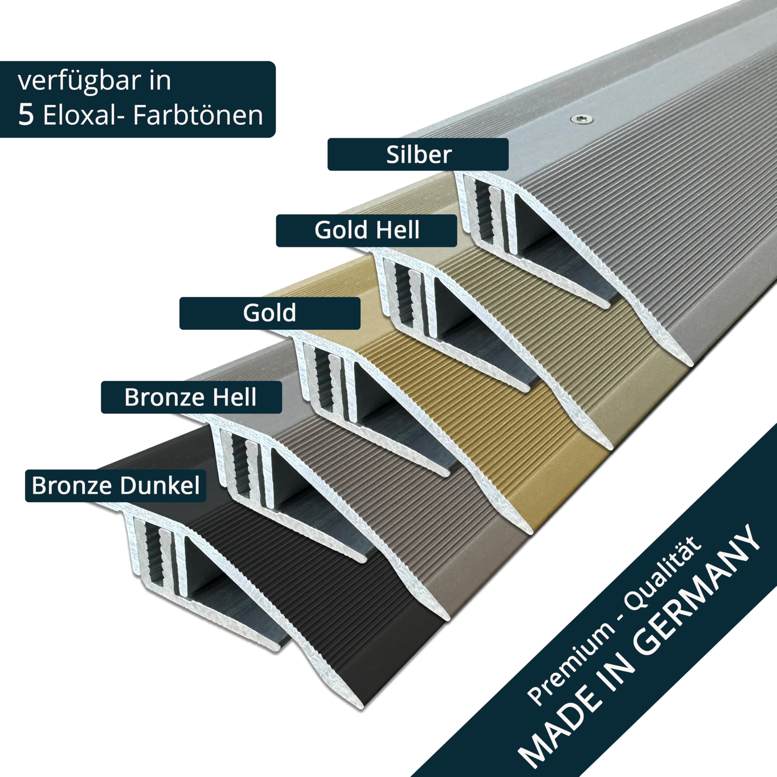 Ufitec Profielsysteem voor parket- en laminaatvloeren, voor vloerbedekkingen van 7-16 mm hoogte, vele kleuren leverbaar, aanpassingsprofiel 270 cm lang, donkerbrons