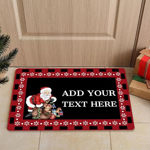 Miniatura 2 de Magimagine Tapete de Navidad personalizado de bienvenida al aire libre  Tapete de Navidad personalizado para puerta delantera con nombre de la