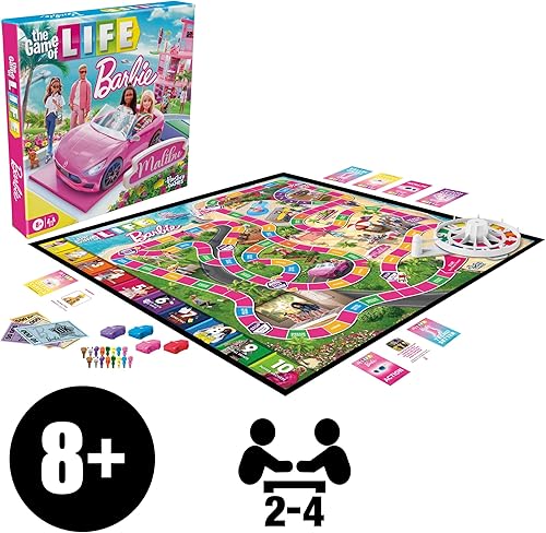Miniatura 13 de Hasbro Games The Game of Life Barbie Edition Juego de mesa  A partir de 8 años  2 a 4 jugadores  Divertidos juegos familiares para niños y adultos
