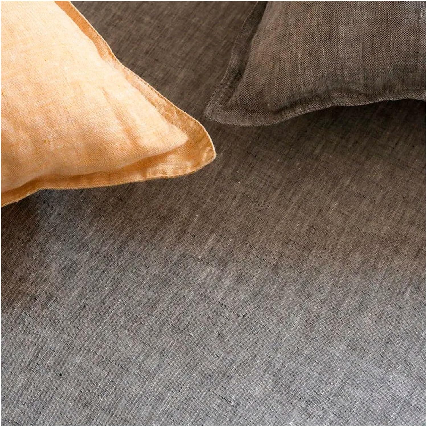 100% Linen Duvet Cover Set Washed Natural Flax Basic Solid Color 4pcs Bedding with 1PC Bed Sheet 2PC Pillow Shams Soft Breathable,Bed